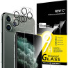 NEW'C Lot de 4, 2 x Verre Trempé pour iPhone 11 Pro Max et 2 x Protection Caméra Arrière - sans Bulles d'air -Ultra Résistant - 