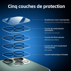 NEW'C Lot de 4, 2 x Verre Trempé pour iPhone 11 Pro Max et 2 x Protection Caméra Arrière - sans Bulles d'air -Ultra Résistant - 