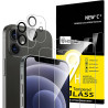 NEW'C Lot de 4, 2 x Verre Trempé pour iPhone 12 Mini et 2 x Protection Ecran Caméra Arrière - sans Bulles d'air -Ultra Résistant