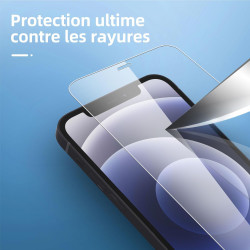 NEW'C Lot de 4, 2 x Verre Trempé pour iPhone 12 Mini et 2 x Protection Ecran Caméra Arrière - sans Bulles d'air -Ultra Résistant