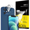 NEW'C Lot de 4, 2 x Verre Trempé pour iPhone 12 et 2 x Protection Ecran Caméra Arrière -sans Bulles d'air -Ultra Résistant - Dur