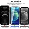 NEW'C Lot de 4, 2 x Verre Trempé pour iPhone 12 et 2 x Protection Ecran Caméra Arrière -sans Bulles d'air -Ultra Résistant - Dur