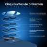 NEW'C Lot de 4, 2 x Verre Trempé pour iPhone 12 et 2 x Protection Ecran Caméra Arrière -sans Bulles d'air -Ultra Résistant - Dur