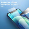 NEW'C Lot de 4, 2 x Verre Trempé pour iPhone 12 et 2 x Protection Ecran Caméra Arrière -sans Bulles d'air -Ultra Résistant - Dur