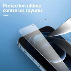 NEW'C Lot de 4, 2 x Verre Trempé pour iPhone 12 Pro et 2 x Protection Caméra Arrière -sans Bulles d'air -Ultra Résistant - Duret