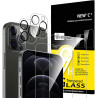 NEW'C Lot de 4, 2 x Verre Trempé pour iPhone 12 Pro Max et 2 x Protection Caméra Arrière -sans Bulles d'air -Ultra Résistant - D