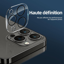 NEW'C Lot de 4, 2 x Verre Trempé pour iPhone 12 Pro Max et 2 x Protection Caméra Arrière -sans Bulles d'air -Ultra Résistant - D