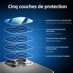 NEW'C Lot de 4, 2 x Verre Trempé pour iPhone 12 Pro Max et 2 x Protection Caméra Arrière -sans Bulles d'air -Ultra Résistant - D