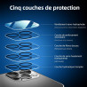 NEW'C Lot de 4, 2 x Verre Trempé pour iPhone 12 Pro Max et 2 x Protection Caméra Arrière -sans Bulles d'air -Ultra Résistant - D