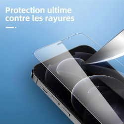 NEW'C Lot de 4, 2 x Verre Trempé pour iPhone 12 Pro Max et 2 x Protection Caméra Arrière -sans Bulles d'air -Ultra Résistant - D
