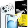 NEW'C Lot de 4, 2 x Verre Trempé pour iPhone 15 Plus (6.7") et 2 x Protection Caméra Arrière - sans Bulles d'air -Ultra Résistan