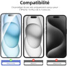 NEW'C Lot de 4, 2 x Verre Trempé pour iPhone 15 Plus (6.7") et 2 x Protection Caméra Arrière - sans Bulles d'air -Ultra Résistan