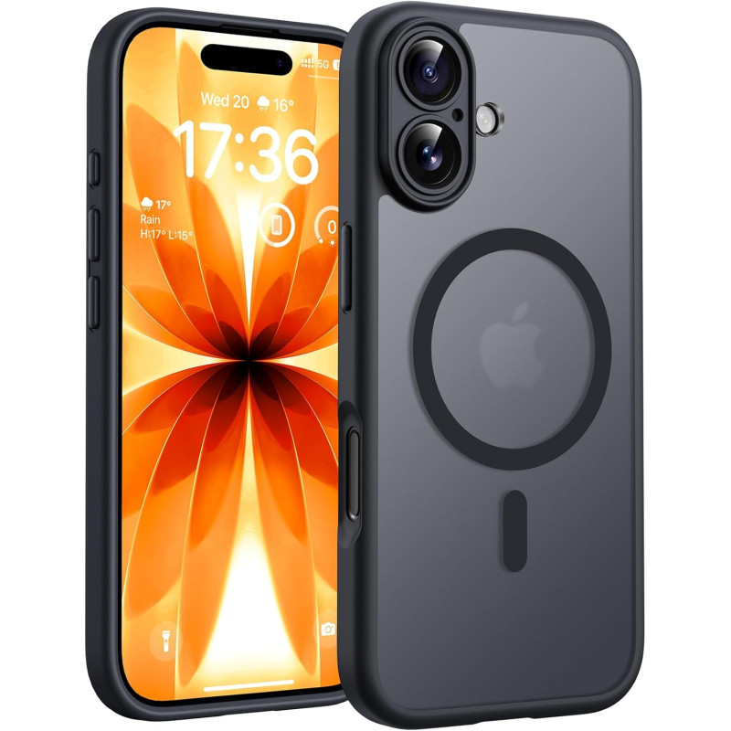 TOCOL Coque Magnétique pour iPhone 17 6,3 Pouces, Compatible avec MagSafe, Anneau Magnétique Intégré, Protection de l'objectif a