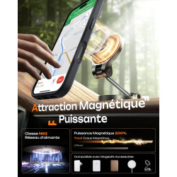 TOCOL Coque Magnétique pour iPhone 17 6,3 Pouces, Compatible avec MagSafe, Anneau Magnétique Intégré, Protection de l'objectif a