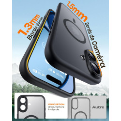 TOCOL Coque Magnétique pour iPhone 17 6,3 Pouces, Compatible avec MagSafe, Anneau Magnétique Intégré, Protection de l'objectif a