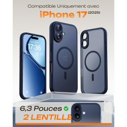 TOCOL Coque Magnétique pour iPhone 17 6,3 Pouces, Compatible avec MagSafe, Anneau Magnétique Intégré, Protection de l'objectif a