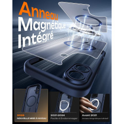 TOCOL Coque Magnétique pour iPhone 17 6,3 Pouces, Compatible avec MagSafe, Anneau Magnétique Intégré, Protection de l'objectif a