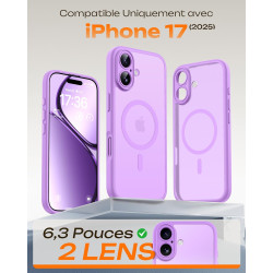 TOCOL Coque Magnétique pour iPhone 17 6,3 Pouces, Compatible avec MagSafe, Anneau Magnétique Intégré, Protection de l'objectif a