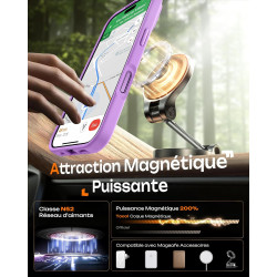 TOCOL Coque Magnétique pour iPhone 17 6,3 Pouces, Compatible avec MagSafe, Anneau Magnétique Intégré, Protection de l'objectif a