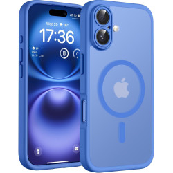 TOCOL Coque Magnétique pour iPhone 16 6,1 Pouces, Compatible avec MagSafe, Protection de l'objectif améliorée, Coque Mat Translu