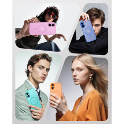 TOCOL Coque Magnétique pour iPhone 16 6,1 Pouces, Compatible avec MagSafe, Protection de l'objectif améliorée, Coque Mat Translu