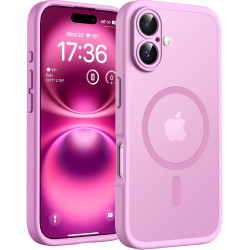 TOCOL Coque Magnétique pour iPhone 16 6,1 Pouces, Compatible avec MagSafe, Protection de l'objectif améliorée, Coque Mat Translu