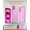 TOCOL Coque Magnétique pour iPhone 16 6,1 Pouces, Compatible avec MagSafe, Protection de l'objectif améliorée, Coque Mat Translu
