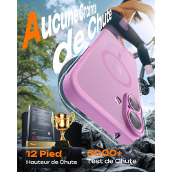TOCOL Coque Magnétique pour iPhone 16 6,1 Pouces, Compatible avec MagSafe, Protection de l'objectif améliorée, Coque Mat Translu