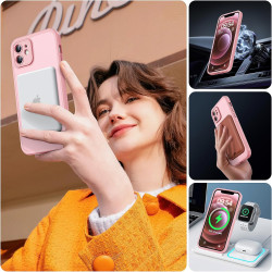 TOCOL Coque Magnétique pour iPhone 12 6,1 Pouces, Compatible avec MagSafe, Protection de l'objectif améliorée, Coque Mat Translu