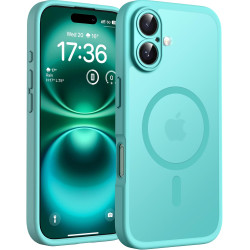 TOCOL Coque Magnétique pour iPhone 16 6,1 Pouces, Compatible avec MagSafe, Protection de l'objectif améliorée, Coque Mat Translu