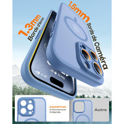 TOCOL Coque Magnétique pour iPhone 15 Pro Max 6,7 Pouces, Compatible avec MagSafe, Protection de l'objectif améliorée, Coque Mat