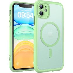 TOCOL Coque Magnétique pour iPhone 11 6,1 Pouces, Compatible avec MagSafe, Protection de l'objectif améliorée, Coque Mat Translu