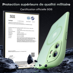 TOCOL Coque Magnétique pour iPhone 11 6,1 Pouces, Compatible avec MagSafe, Protection de l'objectif améliorée, Coque Mat Translu