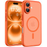 Tocol coque magnétique pour iphone 16 6,1 pouces, compatible avec magsafe, protection de l'objectif améliorée, coque mat translu