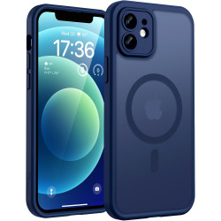 TOCOL Coque Magnétique pour iPhone 12 6,1 Pouces, Compatible avec MagSafe, Protection de l'objectif améliorée, Coque Mat Translu