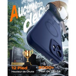 TOCOL Coque Magnétique pour iPhone 12 6,1 Pouces, Compatible avec MagSafe, Protection de l'objectif améliorée, Coque Mat Translu