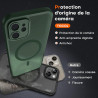 TOCOL Coque Magnétique pour iPhone 12 6,1 Pouces, Compatible avec MagSafe, Protection de l'objectif améliorée, Coque Mat Translu