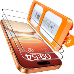 TOCOL Verre Trempé pour iPhone 17 Pro Max, iPhone 16 Pro Max, Dépoussiérage Automatique, Sans Bulles, Dureté 9H, Couverture Comp