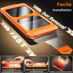 TOCOL Verre Trempé pour iPhone 17 Pro Max, iPhone 16 Pro Max, Dépoussiérage Automatique, Sans Bulles, Dureté 9H, Couverture Comp
