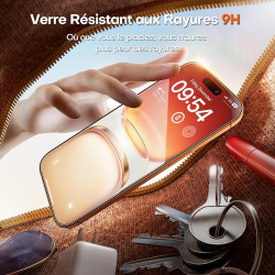TOCOL Verre Trempé pour iPhone 17 Pro Max, iPhone 16 Pro Max, Dépoussiérage Automatique, Sans Bulles, Dureté 9H, Couverture Comp