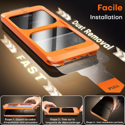 TOCOL Verre Trempé Anti Espion pour iPhone 17 Pro Max, iPhone 16 Pro Max, Véritable Anti-Espion à 25°, Dépoussiérage Automatique