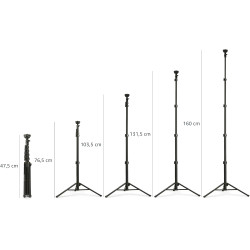 Amazon Basics Trépied Extensible pour Téléphone et Perche à Selfie 162,0cm, avec Télécommande sans Fil, Noir