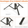 Amazon Basics Trépied Extensible pour Téléphone et Perche à Selfie 162,0cm, avec Télécommande sans Fil, Noir