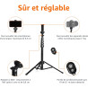 Amazon Basics Trépied Extensible pour Téléphone et Perche à Selfie 162,0cm, avec Télécommande sans Fil, Noir