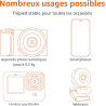 Amazon Basics Trépied Portable et Flexible 25,0cm avec Télécommande sans Fil et Support pour Téléphone, Noir