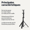 Amazon Basics Perche à Selfie de 91,0cm pour Téléphone, Trépied Portable et Extensible, avec Télécommande sans Fil, Noir