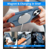 Magnétique Coque pour iPhone 15 avec 1 Verre Trempé, Compatible avec MagSafe, Protection Contre Les Chutes de qualité Militaire,