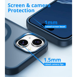 Magnétique Coque pour iPhone 15 avec 1 Verre Trempé, Compatible avec MagSafe, Protection Contre Les Chutes de qualité Militaire,