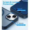 Magnétique Coque pour iPhone 15 avec 1 Verre Trempé, Compatible avec MagSafe, Protection Contre Les Chutes de qualité Militaire,