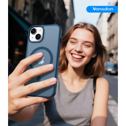 Magnétique Coque pour iPhone 15 avec 1 Verre Trempé, Compatible avec MagSafe, Protection Contre Les Chutes de qualité Militaire,